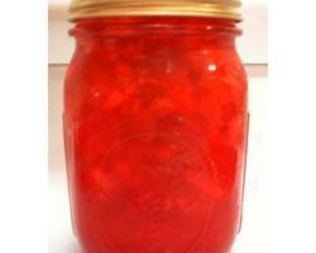 Варенье из ревня с клубничным желатином