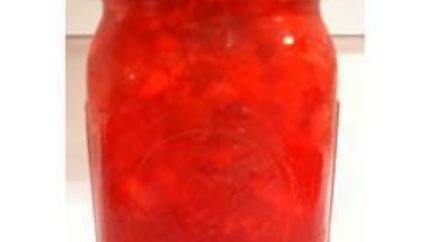 Варенье из ревня с клубничным желатином