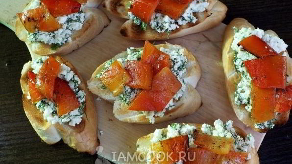 брускетта-гриль с запеченным перцем