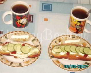 Бутерброды с яйцами и огурцами