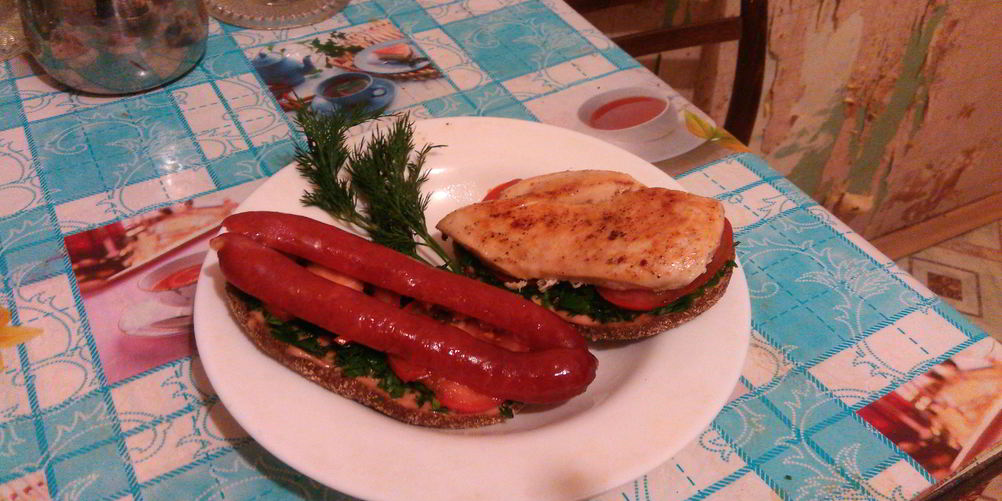 Рецепт студенческого бутерброда с куриной грудкой