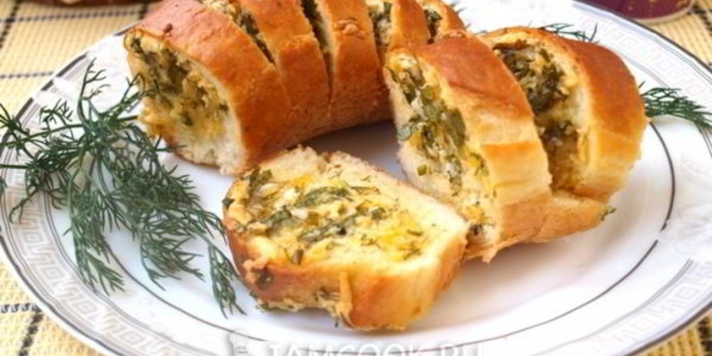 Рецепт фаршированного запеченного батона