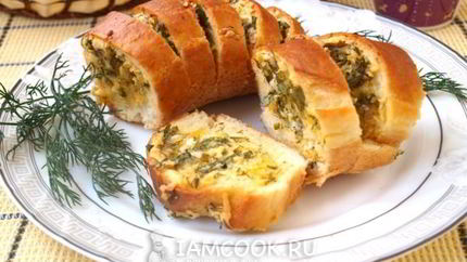 Фаршированный запеченный батон