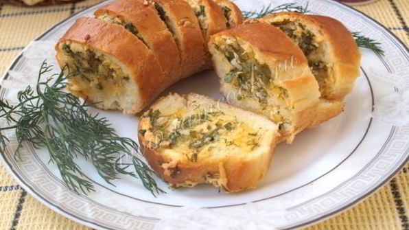 фаршированный запеченный батон