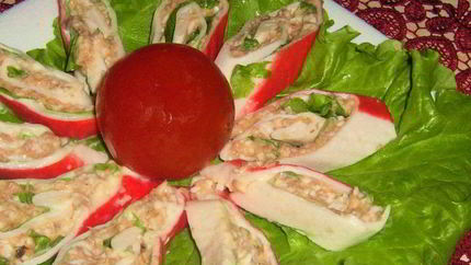 Фаршированные крабовые палочки