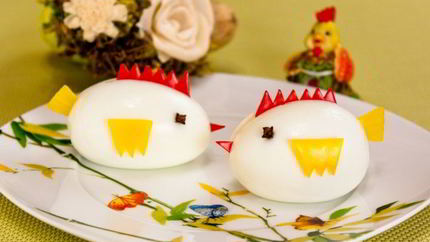Фаршированные яйца Цыплята
