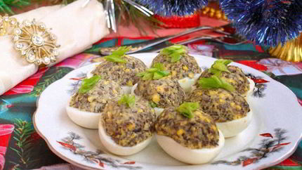 Яйца фаршированные грибами