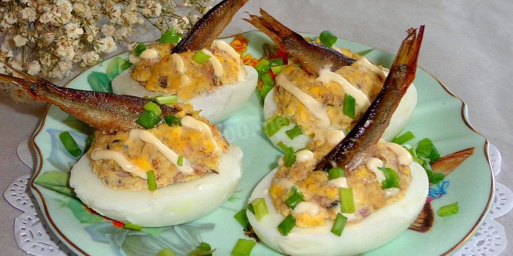 Рецепт яиц фаршированных шпротами