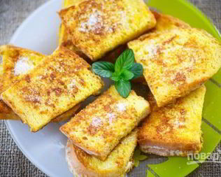 Гренки с молоком и яйцом сладкие