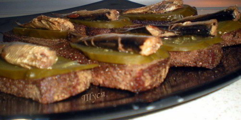 Рецепт гренков с шпротами