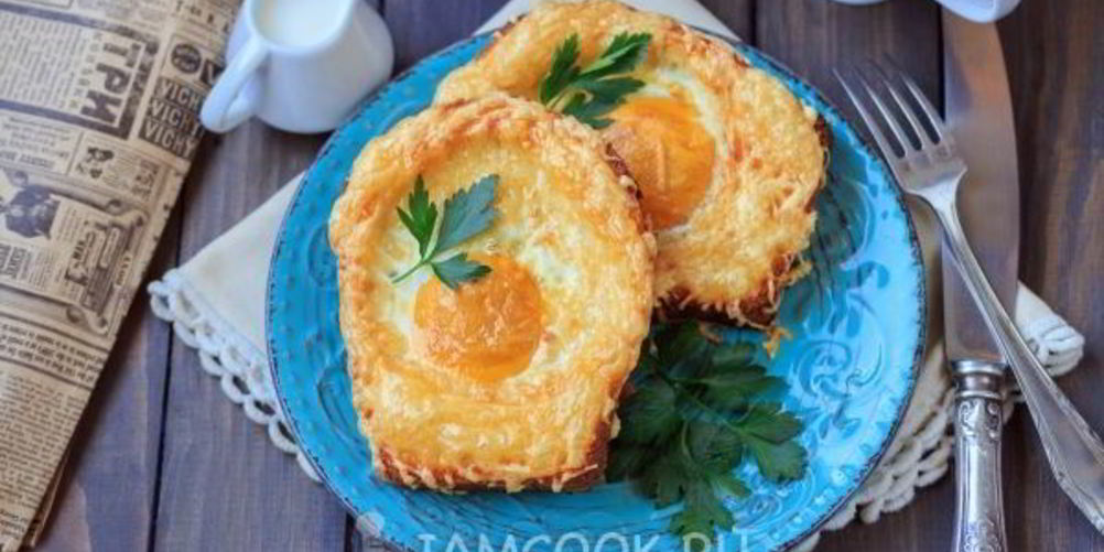 Рецепт гренков с сыром и яйцом в духовке