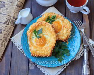 Гренки с сыром и яйцом в духовке
