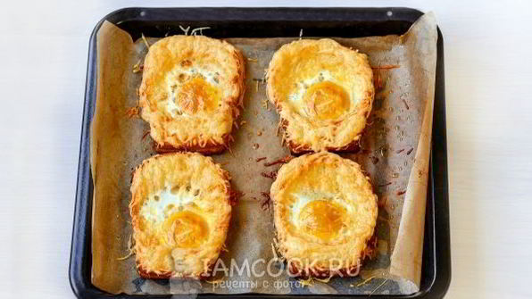 гренки с сыром и яйцом в духовке