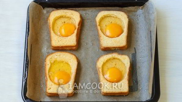 гренки с сыром и яйцом в духовке