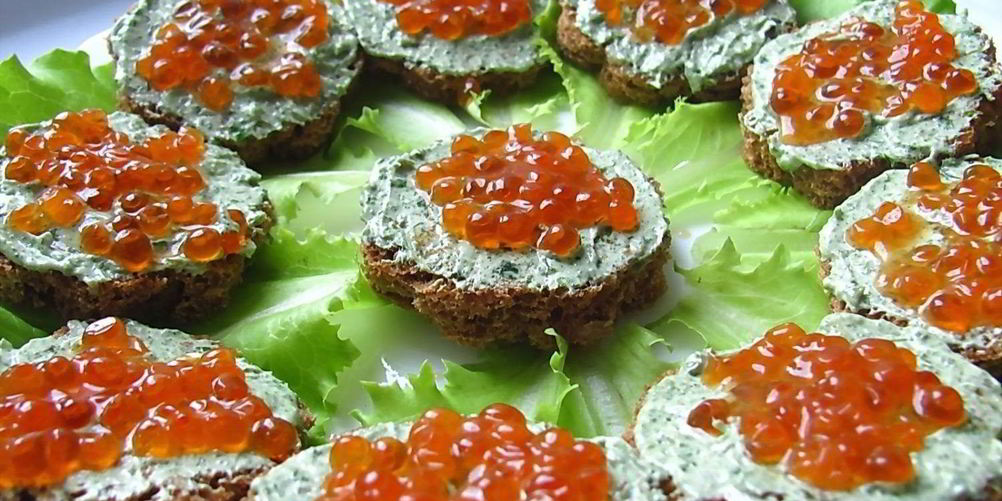 Рецепт канапе к шампанскому