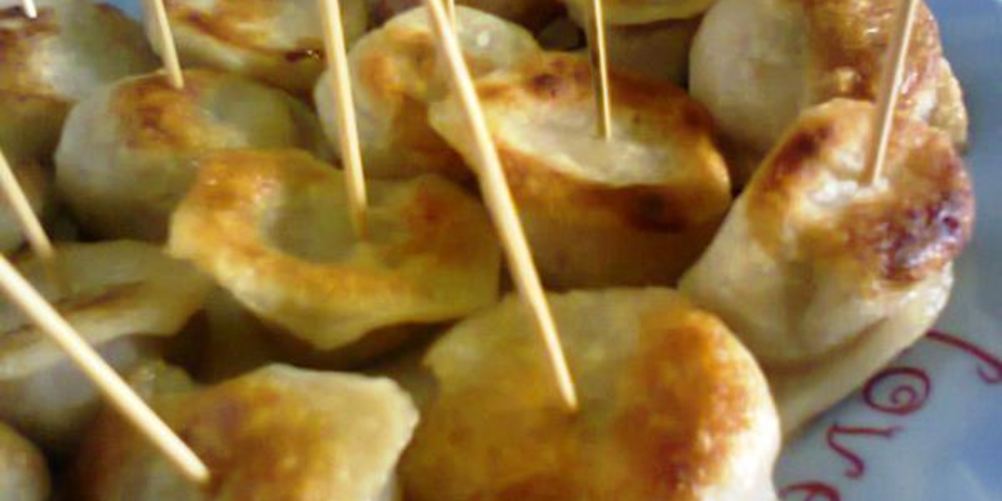 Рецепт жареных пельменей канапе