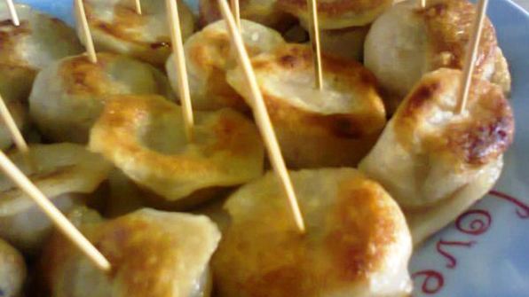 жареные пельмени канапе