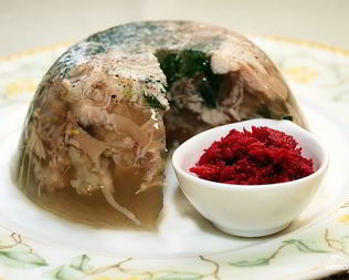 Холодец из свиных ножек и курицы