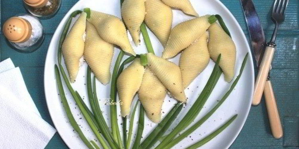 Рецепт конкильонь — закуски из печени трески в ракушках