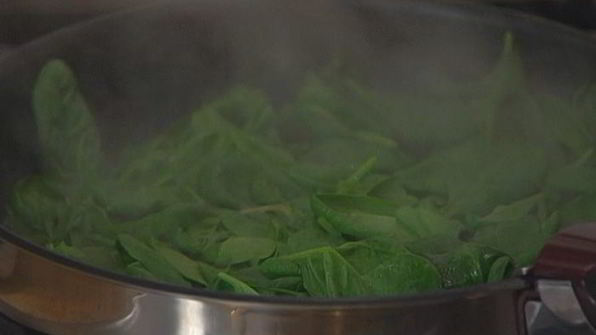 фриттата со шпинатом и ветчиной