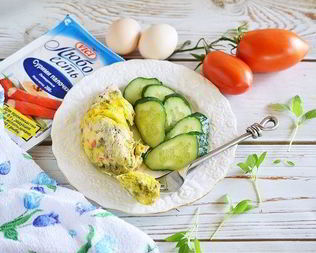 Крабовый омлет в пакете