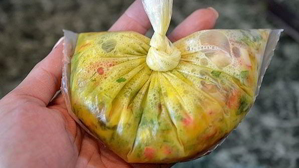 крабовый омлет в пакете