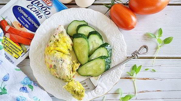 крабовый омлет в пакете