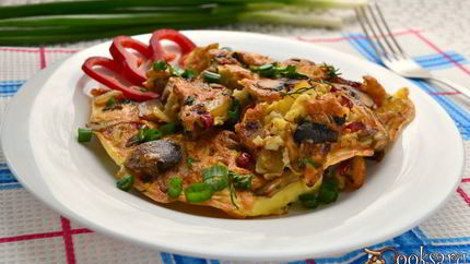 Омлет с картофелем и грибами