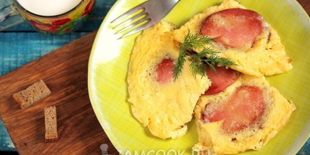 Рецепт омлета с колбасоя ны сковороде