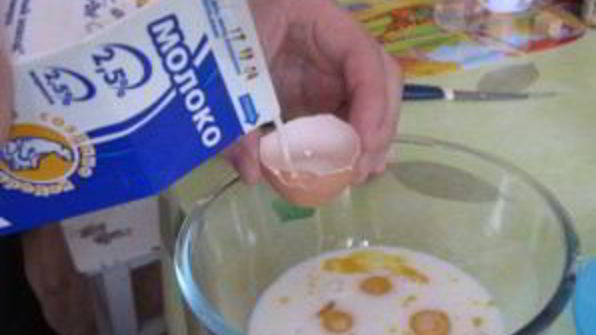 омлет с мукой