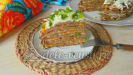 Печеночный торт из свиной печени