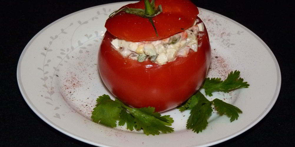 Рецепт помидоров фаршированных салатом