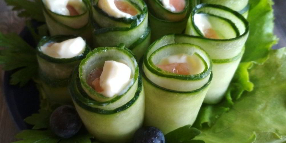 Рецепт огуречных роллов с семгой