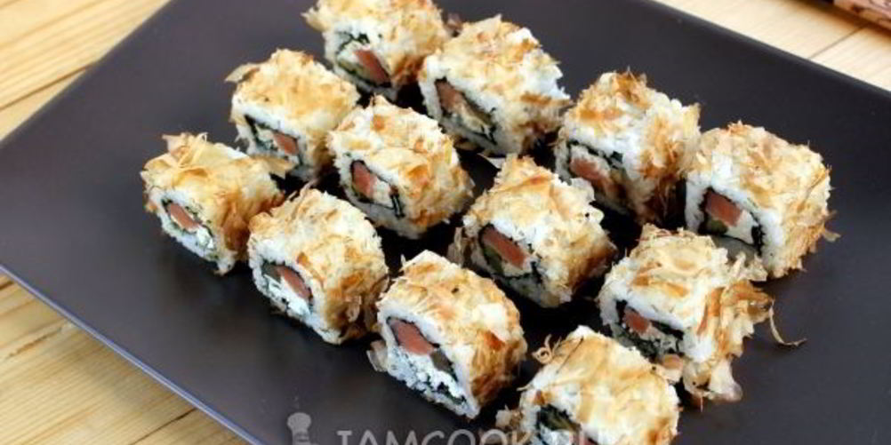 Рецепт роллов бонито со стружкой тунца