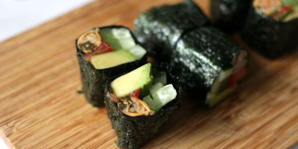 Рецепт роллов с мидиями и овощами