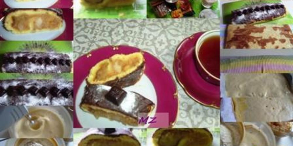 Рецепт бисквитного рулета с яблоками