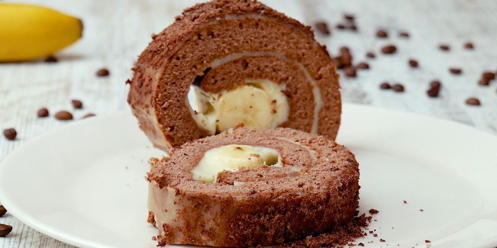 Рецепт кофейного рулета с бананом