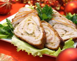 Куриный рулет с сыром и укропом