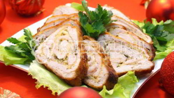 куриный рулет с сыром и укропом