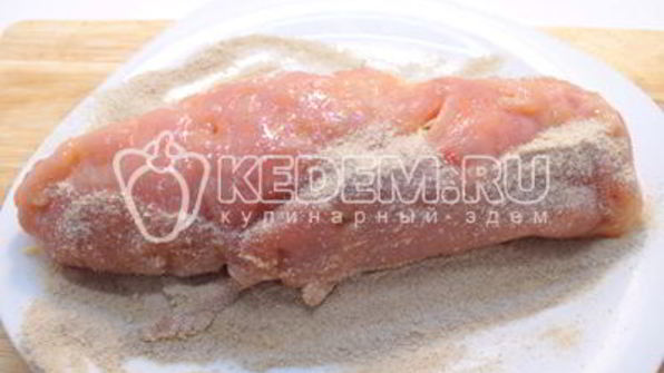 куриный рулет с сыром и укропом