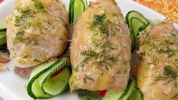 куриные рулетики с грибами