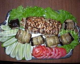 Мясной рулет с сыром в фольге