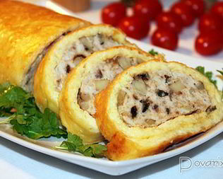 Мясной рулет в сырной корочке