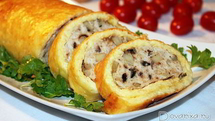 Мясной рулет в сырной корочке