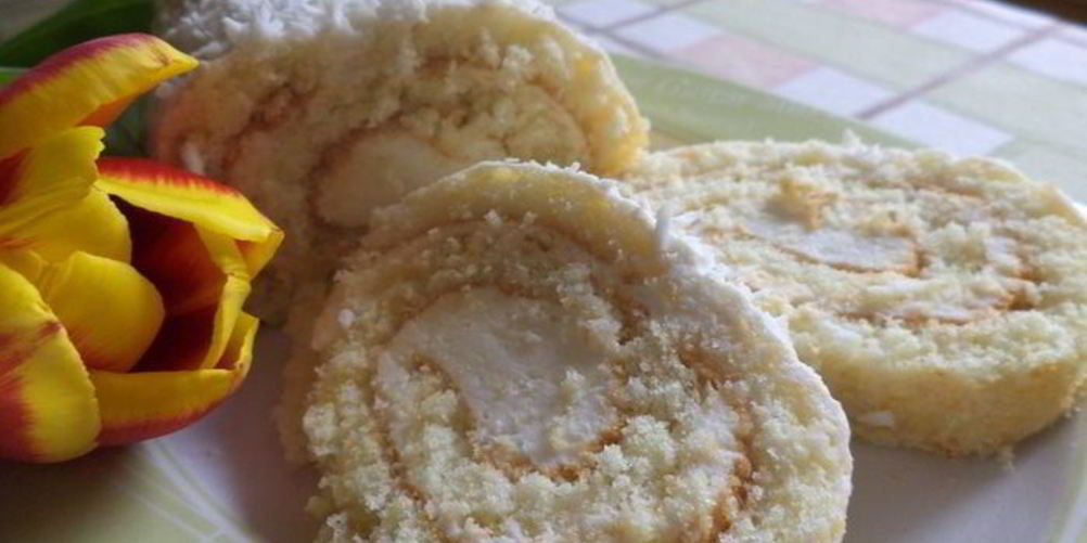 Рецепт рулета с кокосом