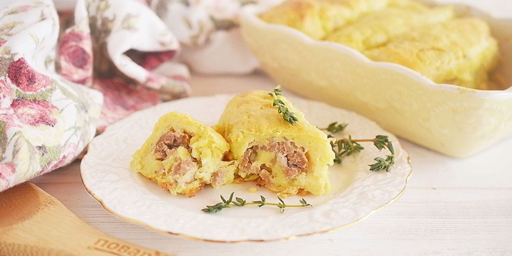Рецепт рулетиков из картофеля с фаршем