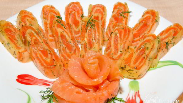 сырный рулет с семгой