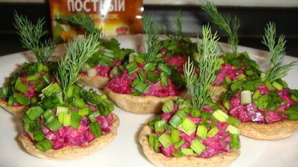 Постные тарталетки с рыбой