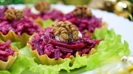 Свекла с сыром в тарталетках