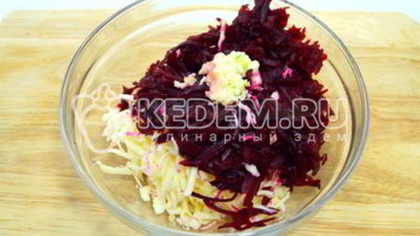 свекла с сыром в тарталетках